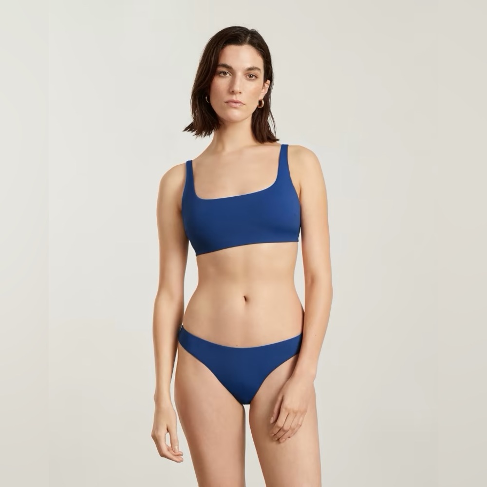 NEW Everlane Womens The Square-Neck Bikini Top Blue Dusk XS - Picture 3 of 16
